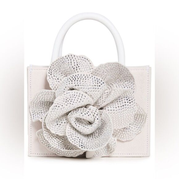 Mach & Mach Crystal Flower Suede Bag - Picture 2 of 14